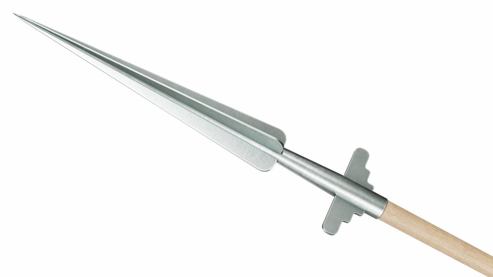 Short spear Low-poly 3D model_2