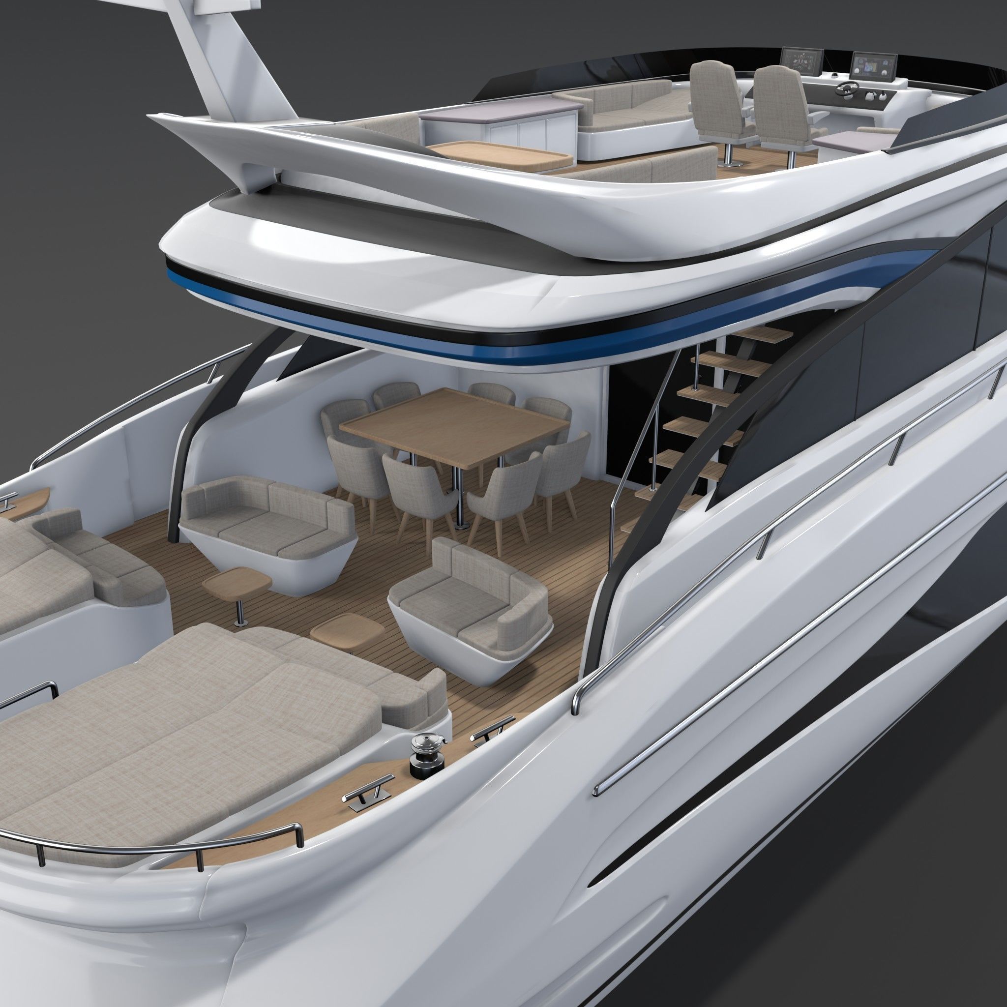 P S80  Luxury Motor Yacht - S Class 3D model_4