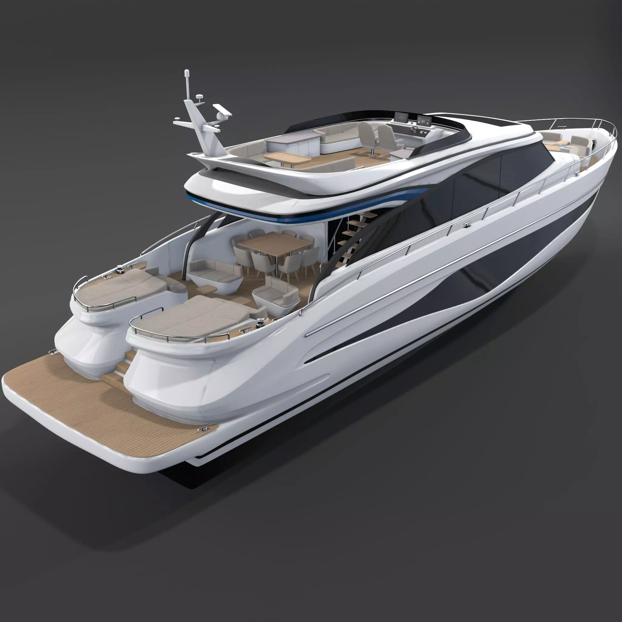 P S80  Luxury Motor Yacht - S Class 3D model_0