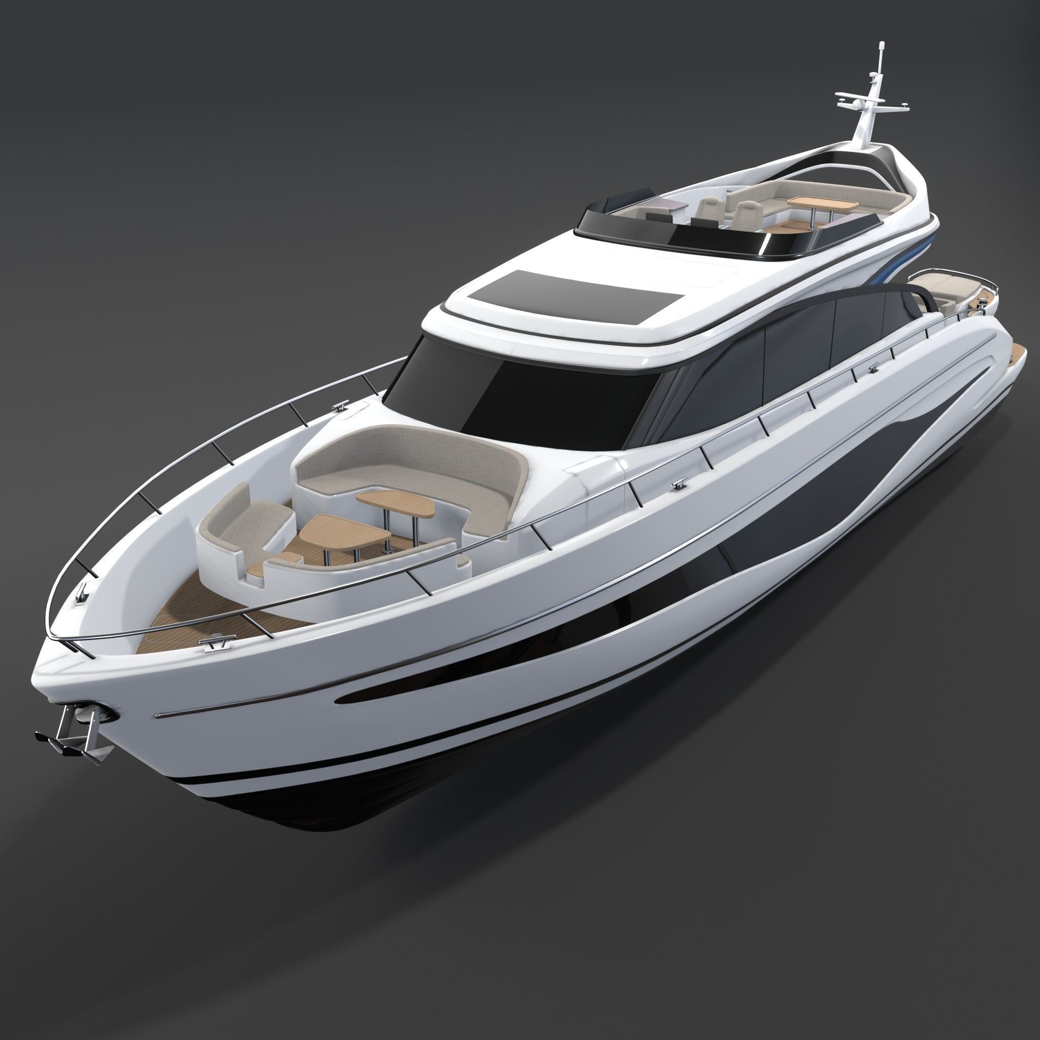 P S80  Luxury Motor Yacht - S Class 3D model_2
