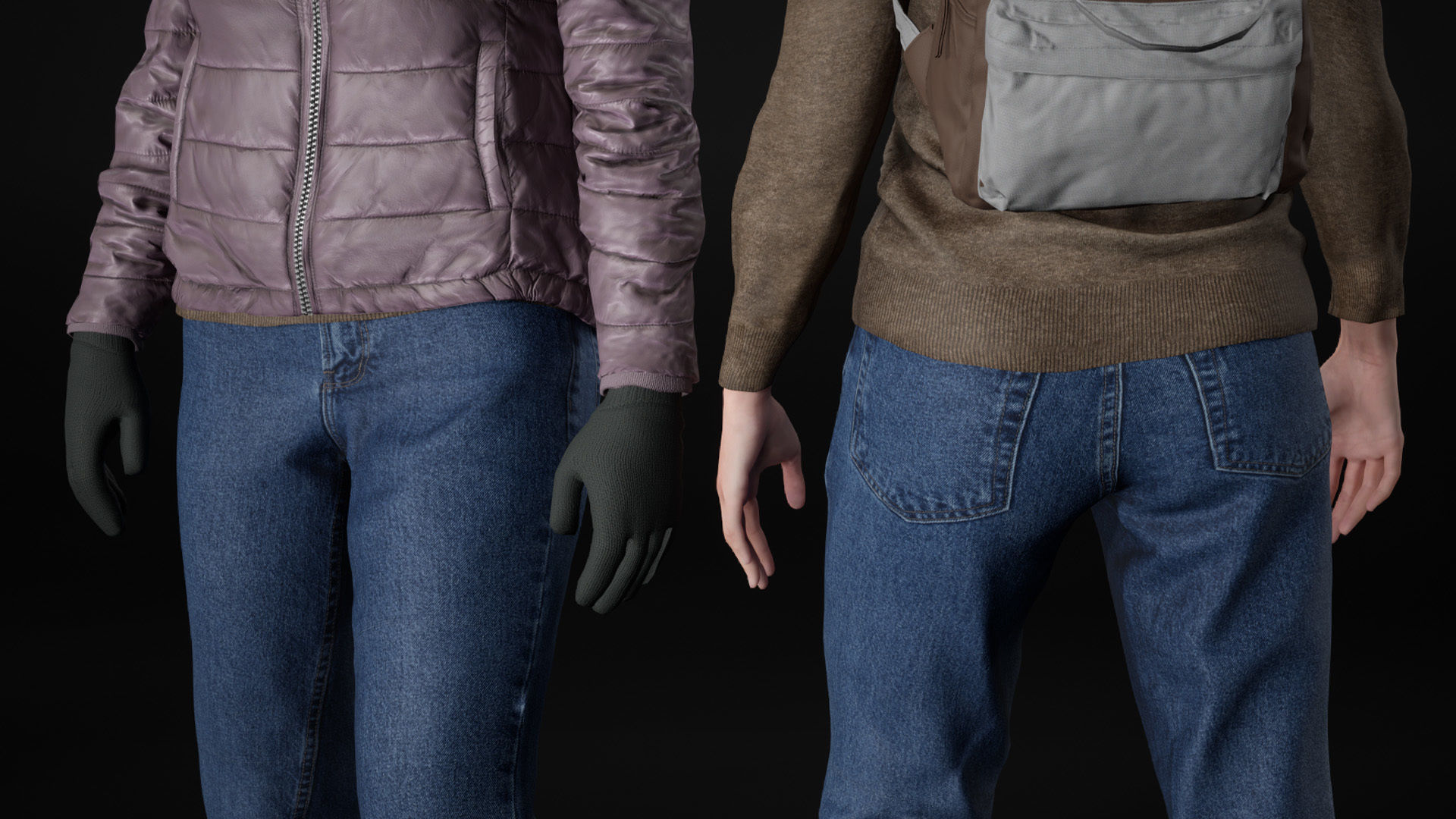 Woman - Winter Outfit 3 - Modular - Rigged Low-poly 3D model_23