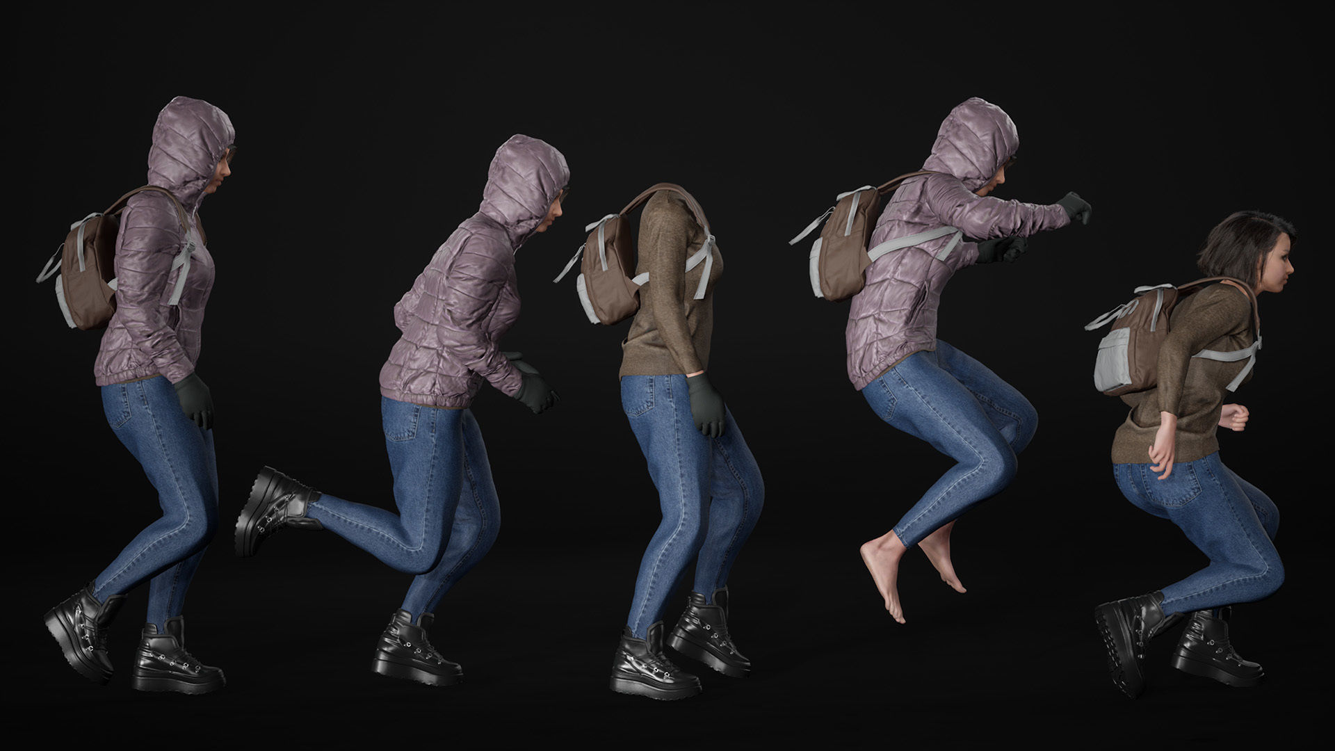 Woman - Winter Outfit 3 - Modular - Rigged Low-poly 3D model_18