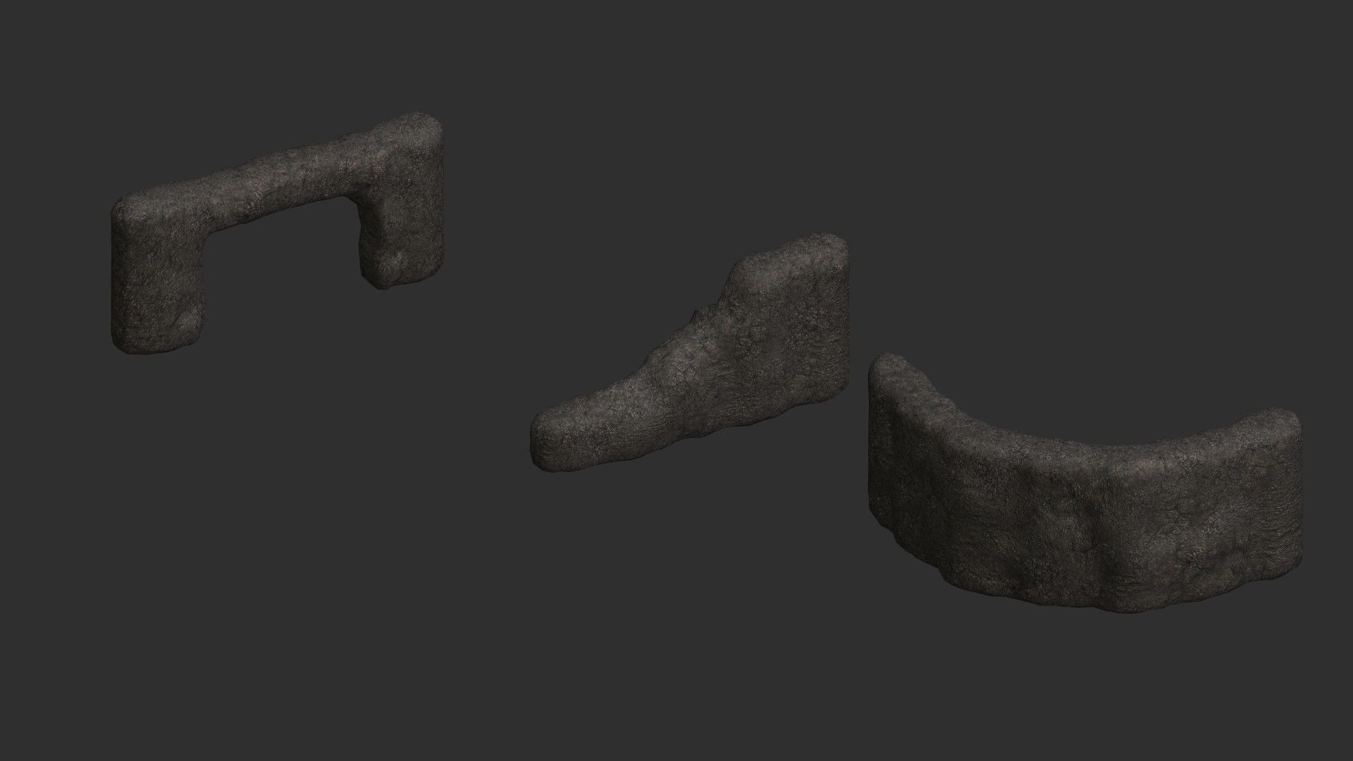 Cave Walls Combo - Base Low-poly 3D model_9