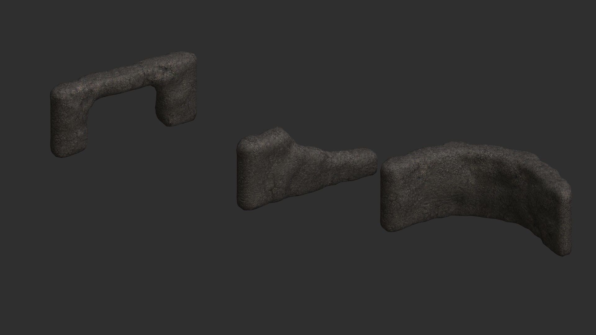 Cave Walls Combo - Base Low-poly 3D model_8
