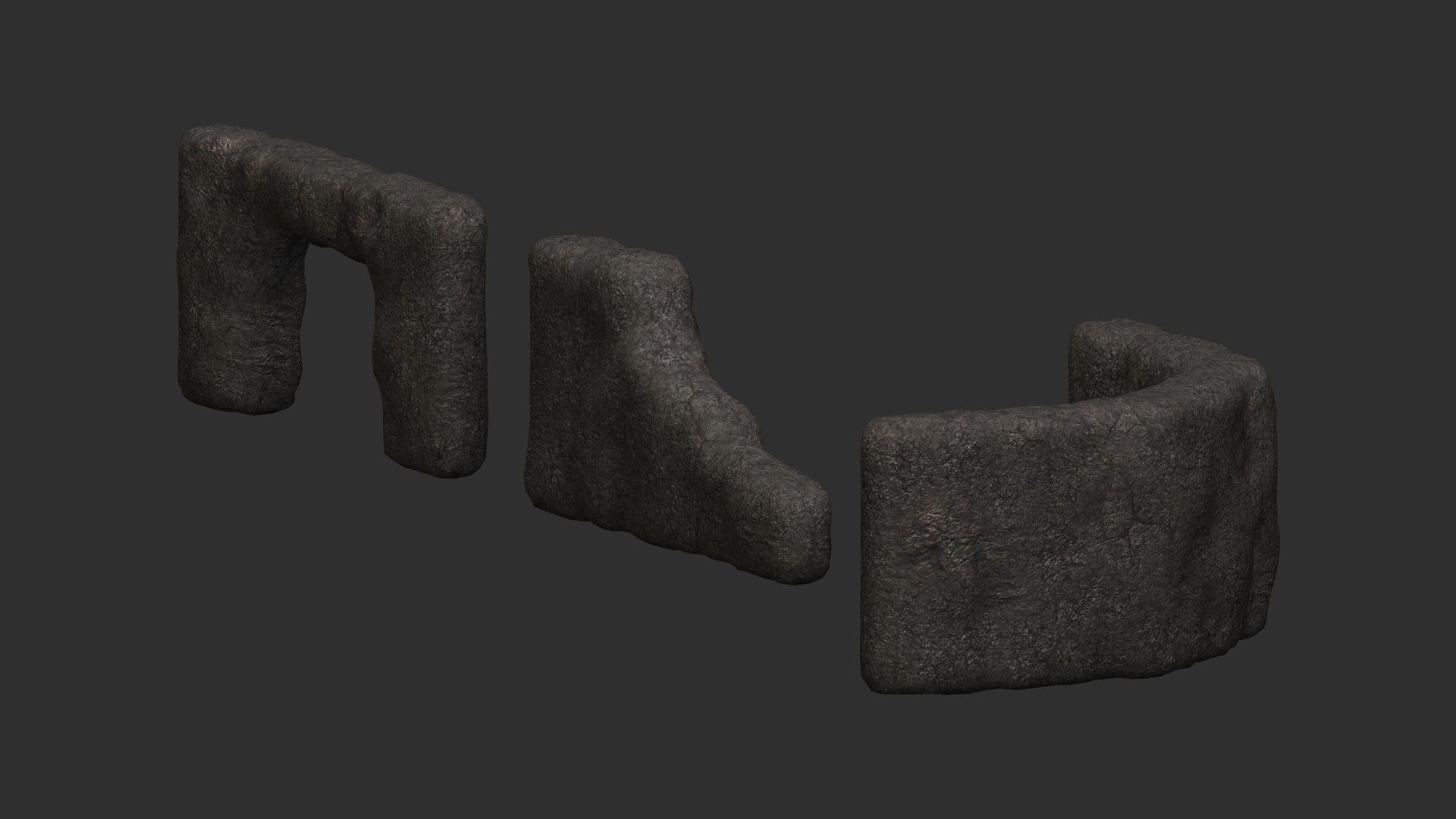 Cave Walls Combo - Base Low-poly 3D model_12