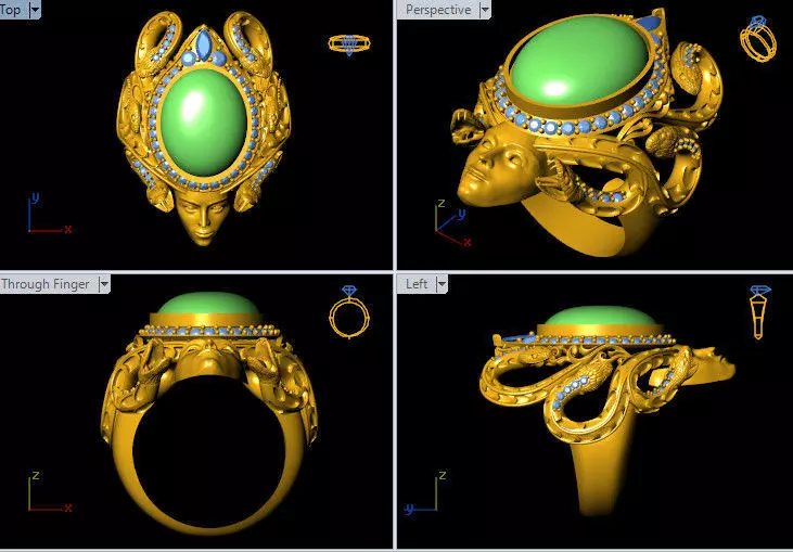 medusa ring 3D print model_0
