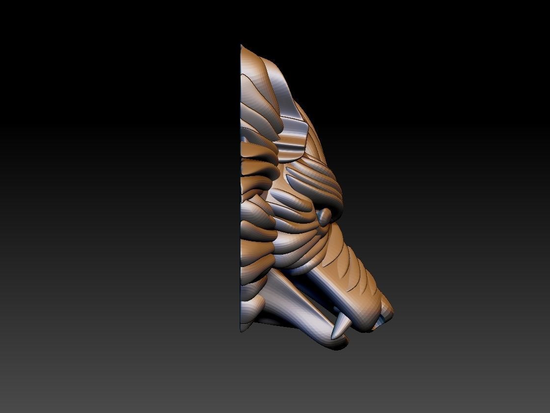 wolf head 3D print model_2