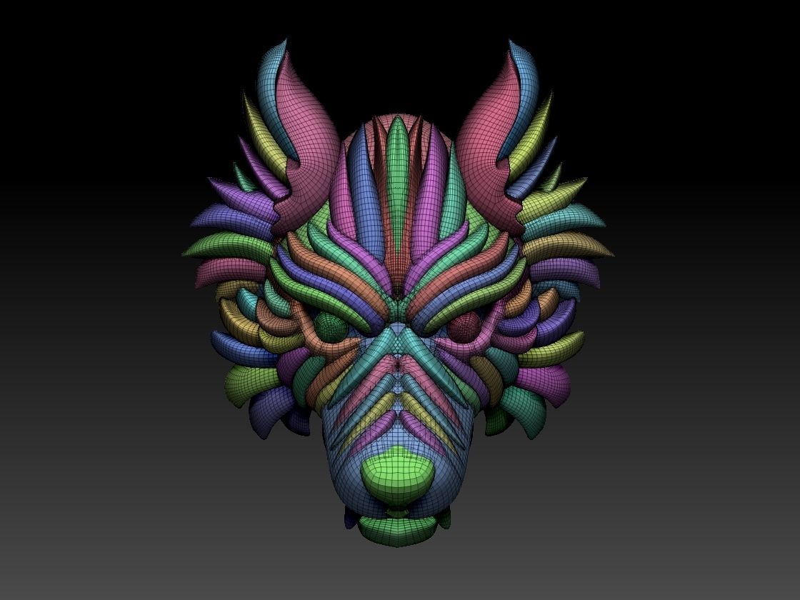 wolf head 3D print model_4