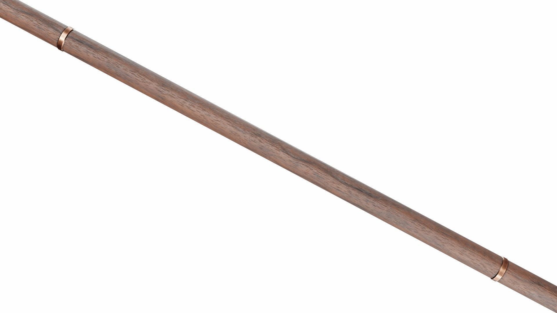 Spear with straight tip Low-poly 3D model_3