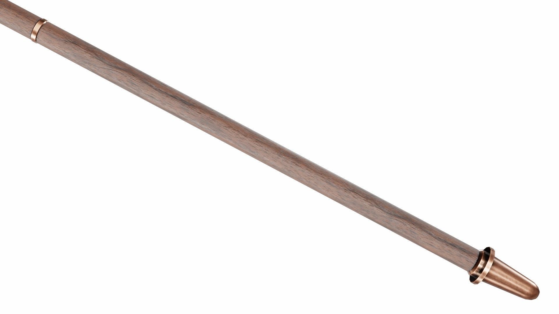 Spear with straight tip Low-poly 3D model_4