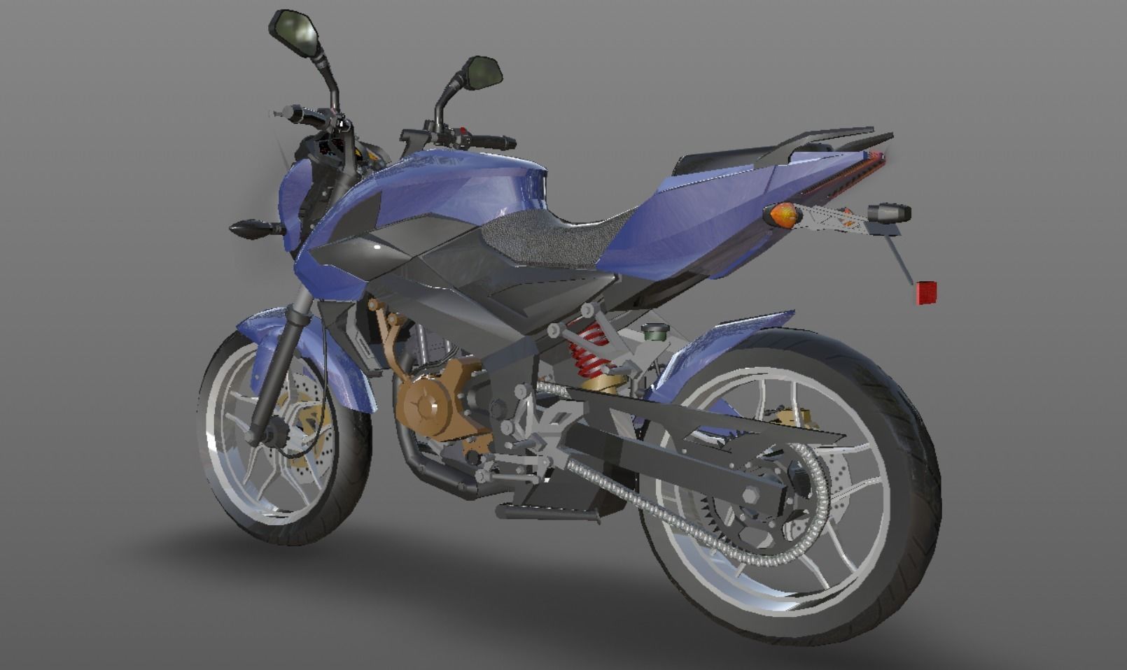 Bajaj Pulsar NS200 A High Performance Indian Sport Bike Low-poly 3D model_4
