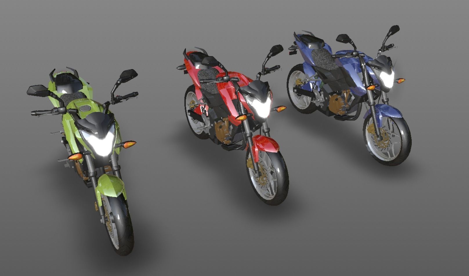 Bajaj Pulsar NS200 A High Performance Indian Sport Bike Low-poly 3D model_12