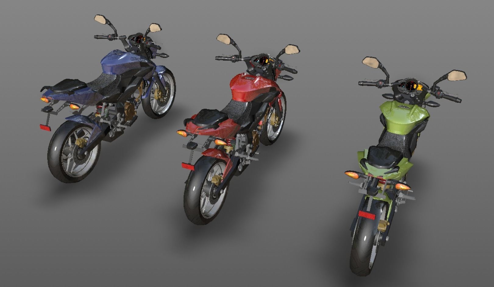 Bajaj Pulsar NS200 A High Performance Indian Sport Bike Low-poly 3D model_13