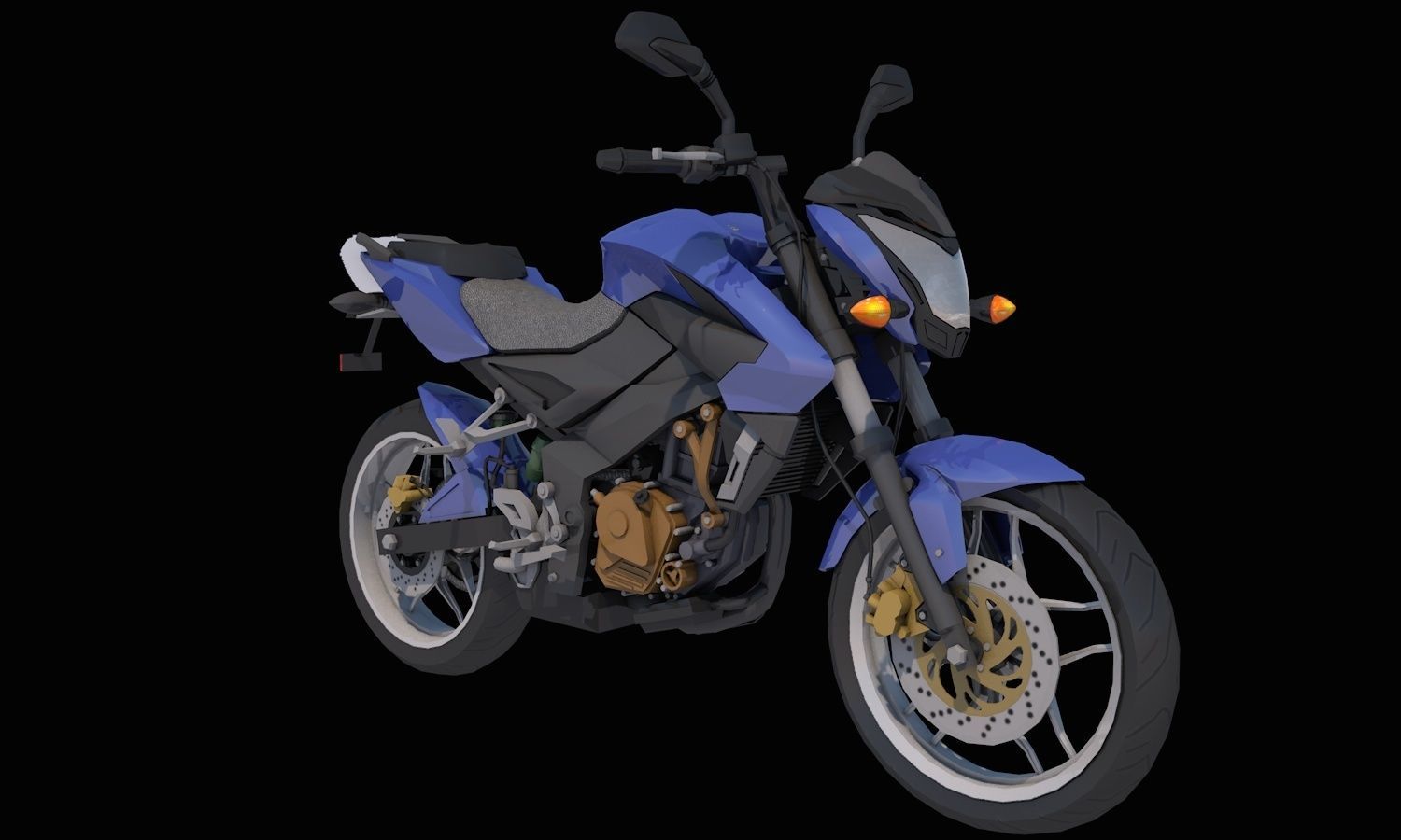 Bajaj Pulsar NS200 A High Performance Indian Sport Bike Low-poly 3D model_11