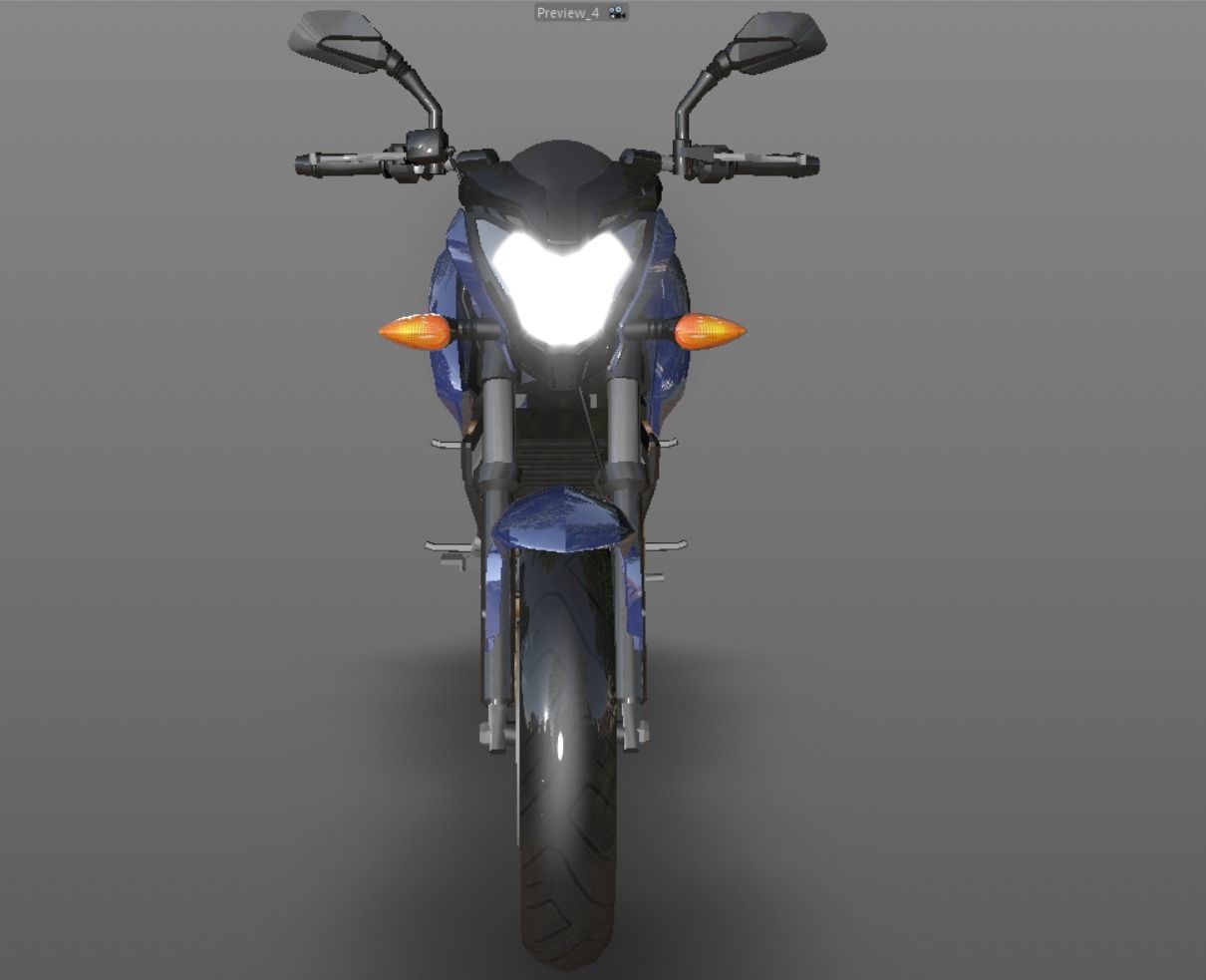 Bajaj Pulsar NS200 A High Performance Indian Sport Bike Low-poly 3D model_3
