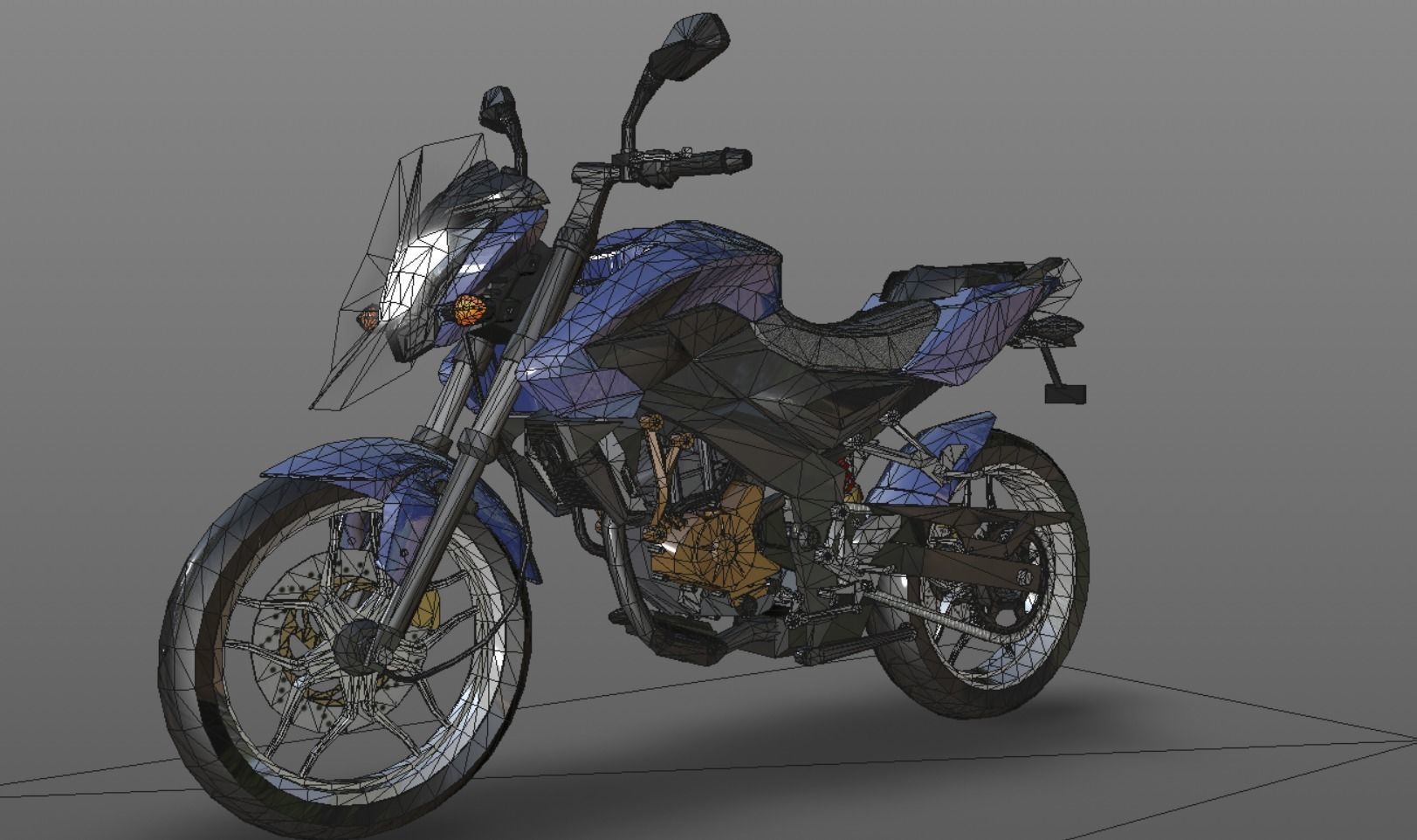 Bajaj Pulsar NS200 A High Performance Indian Sport Bike Low-poly 3D model_10