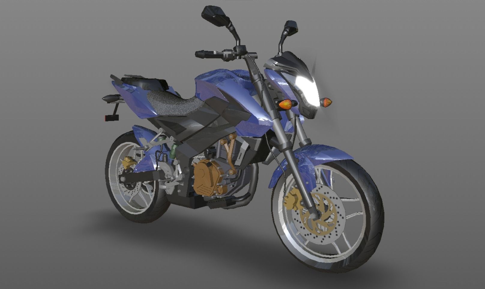 Bajaj Pulsar NS200 A High Performance Indian Sport Bike Low-poly 3D model_1