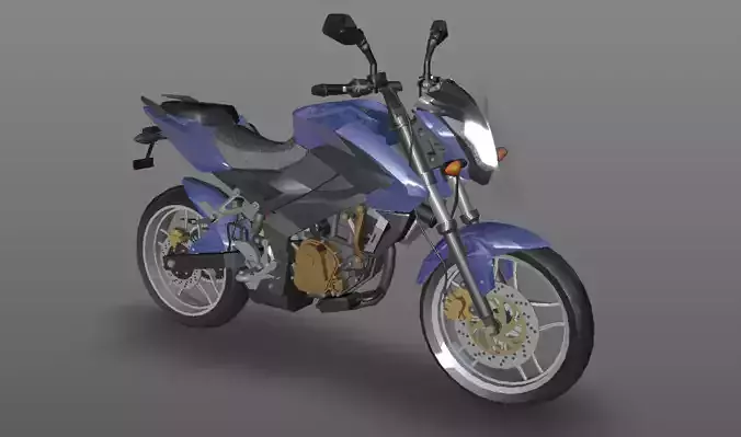 Bajaj Pulsar NS200 A High Performance Indian Sport Bike Low-poly 3D model