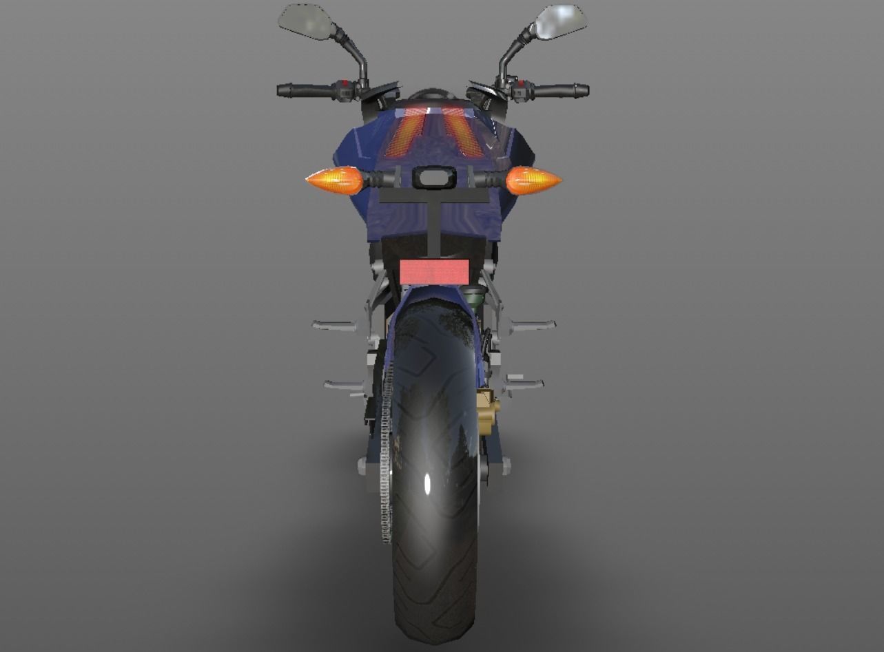 Bajaj Pulsar NS200 A High Performance Indian Sport Bike Low-poly 3D model_5