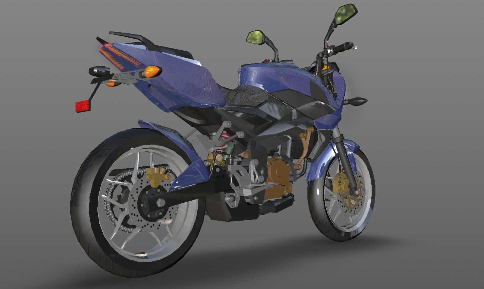 Bajaj Pulsar NS200 A High Performance Indian Sport Bike Low-poly 3D model_6