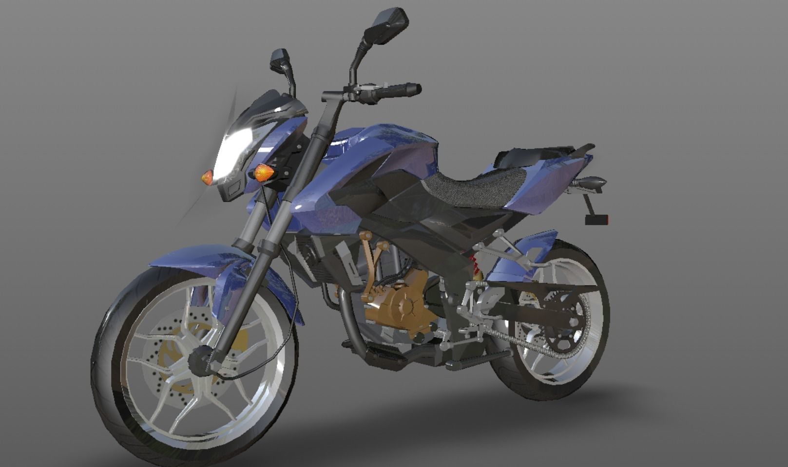 Bajaj Pulsar NS200 A High Performance Indian Sport Bike Low-poly 3D model_8