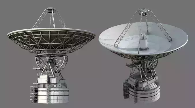 Deep Space Network Antenna Low-poly 3D model