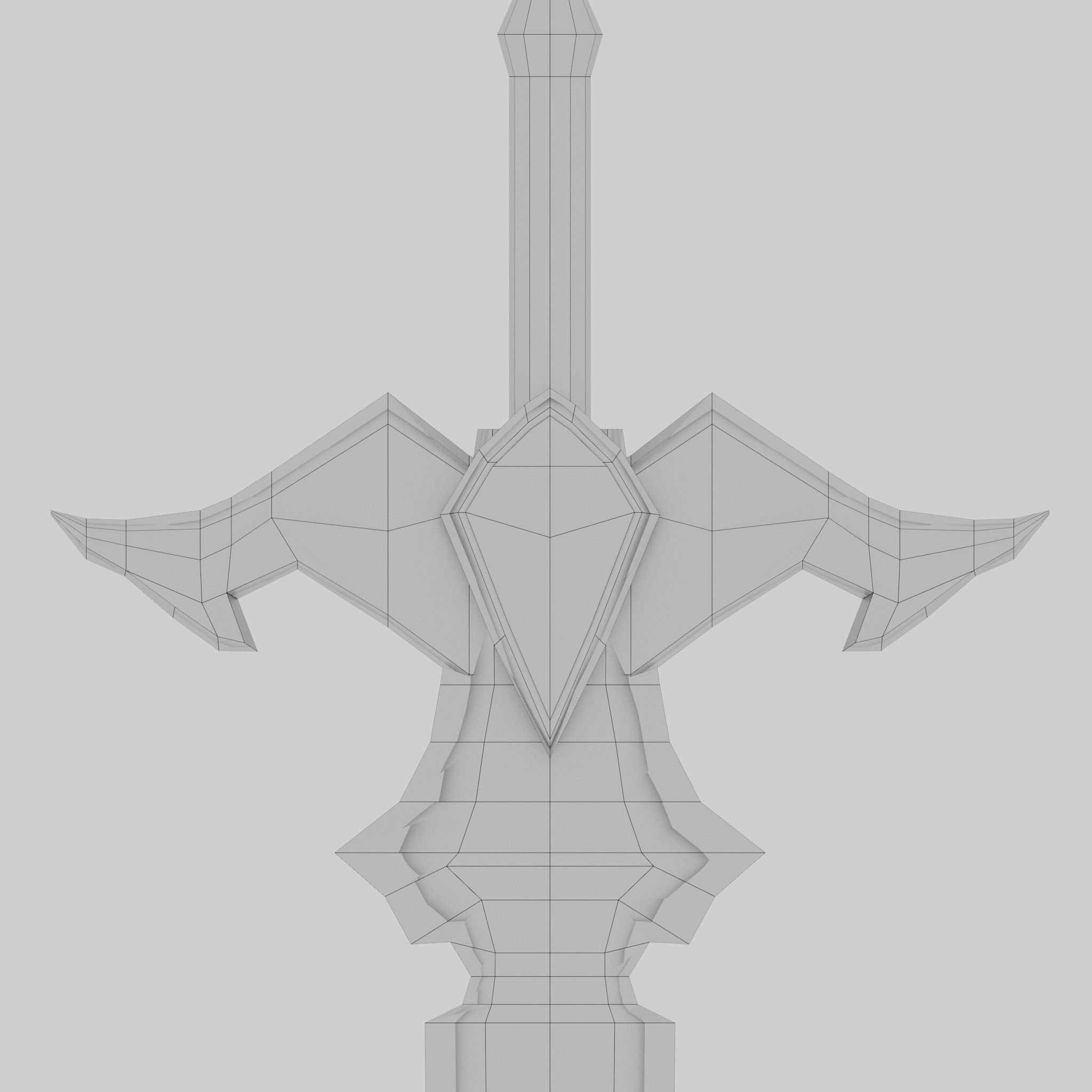 white wing sword Low-poly 3D model_7