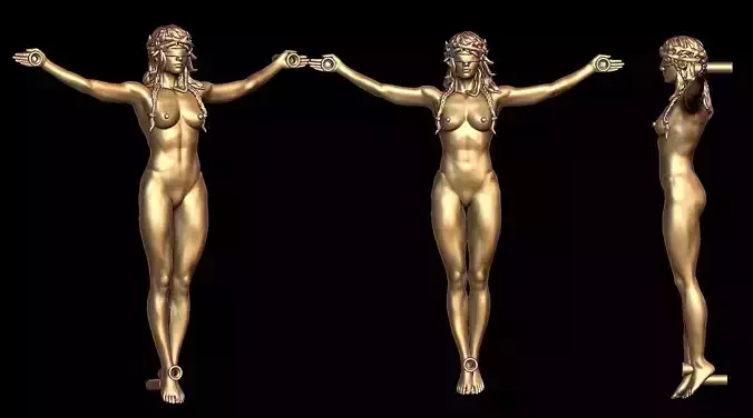 Diamond Cross Pendant of a Lady 