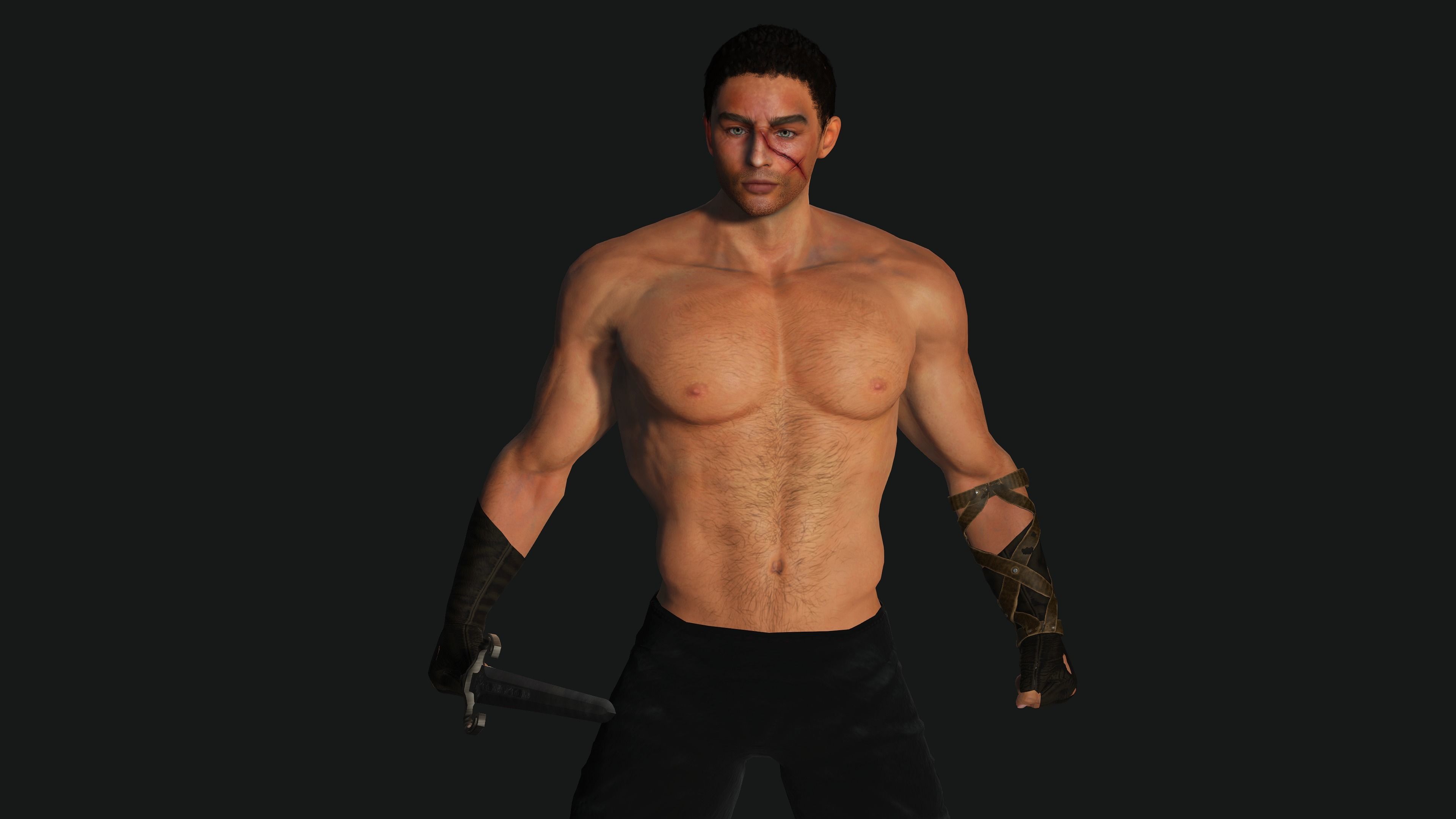AAA 3D FANTASY MALE ASSASSIN CHARACTER-REALISTIC RIG GAME READY Low-poly 3D model_11