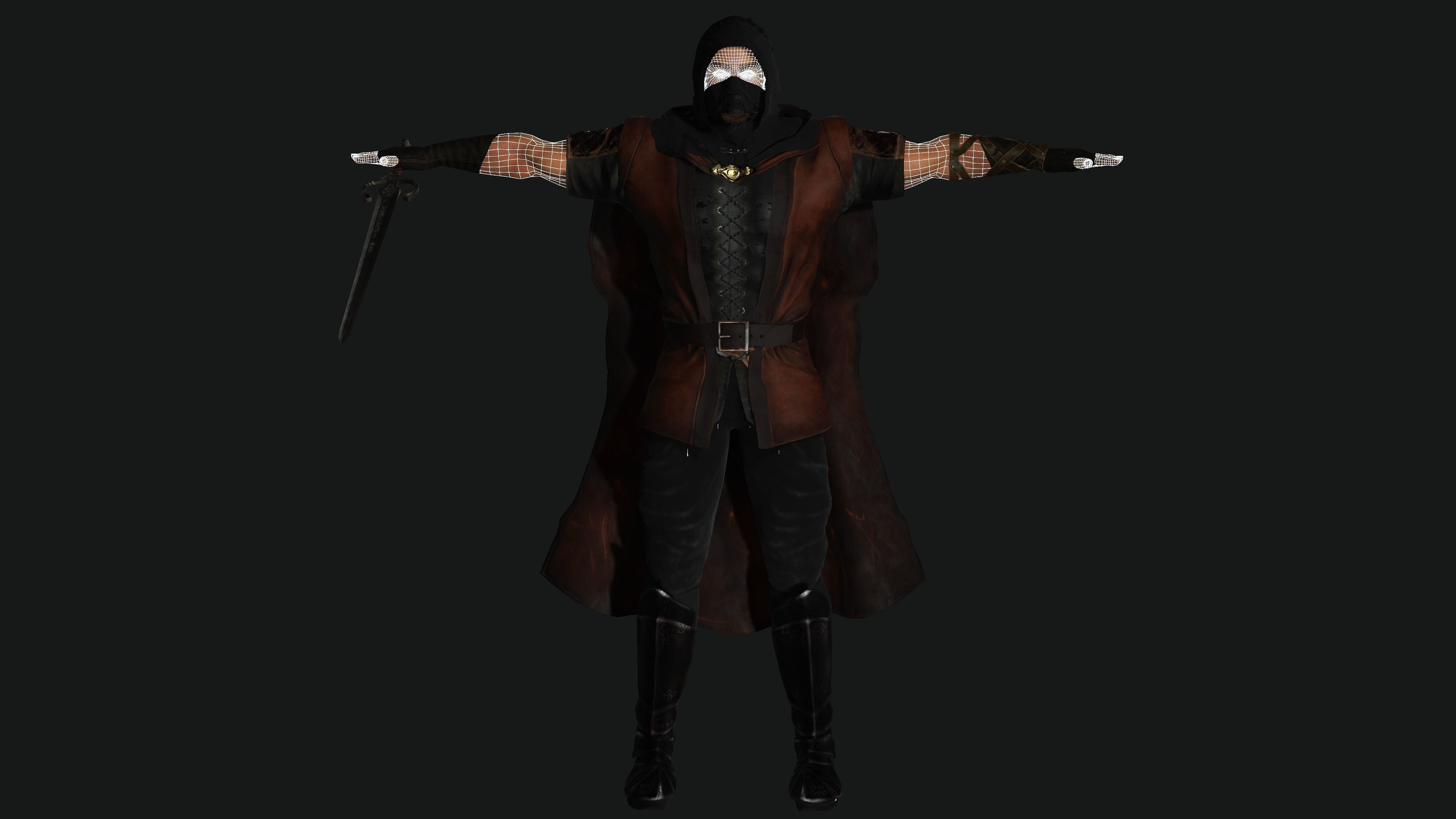 AAA 3D FANTASY MALE ASSASSIN CHARACTER-REALISTIC RIG GAME READY Low-poly 3D model_26
