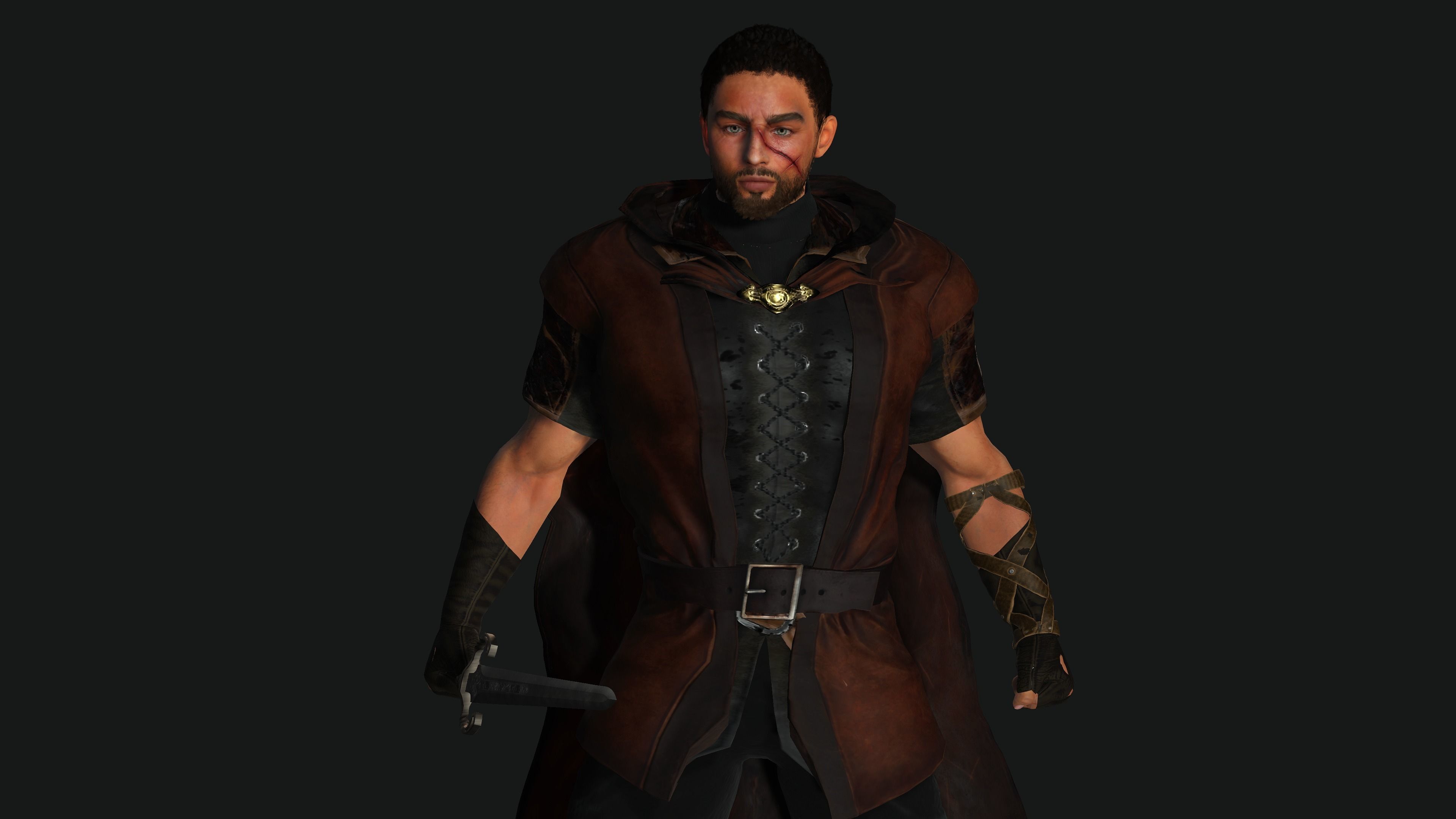 AAA 3D FANTASY MALE ASSASSIN CHARACTER-REALISTIC RIG GAME READY Low-poly 3D model_6