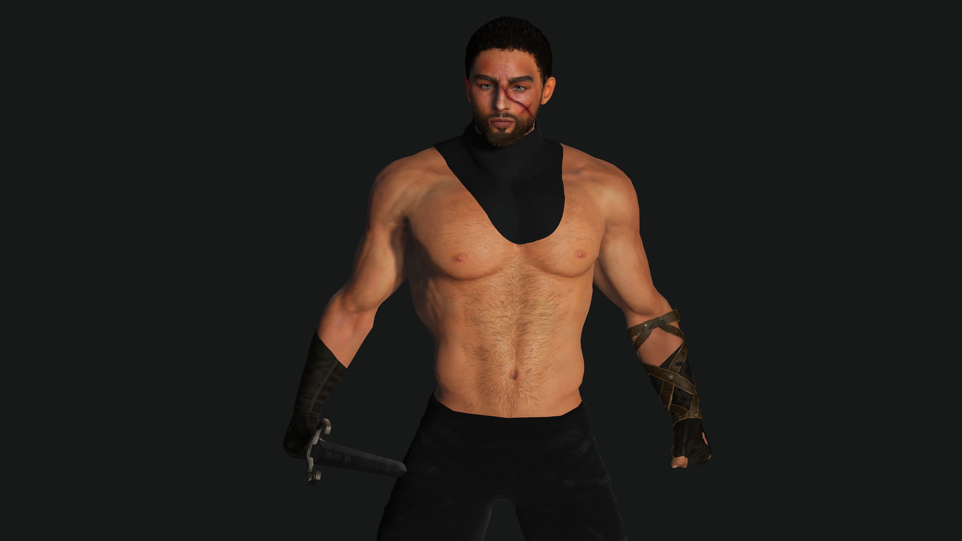AAA 3D FANTASY MALE ASSASSIN CHARACTER-REALISTIC RIG GAME READY Low-poly 3D model_9