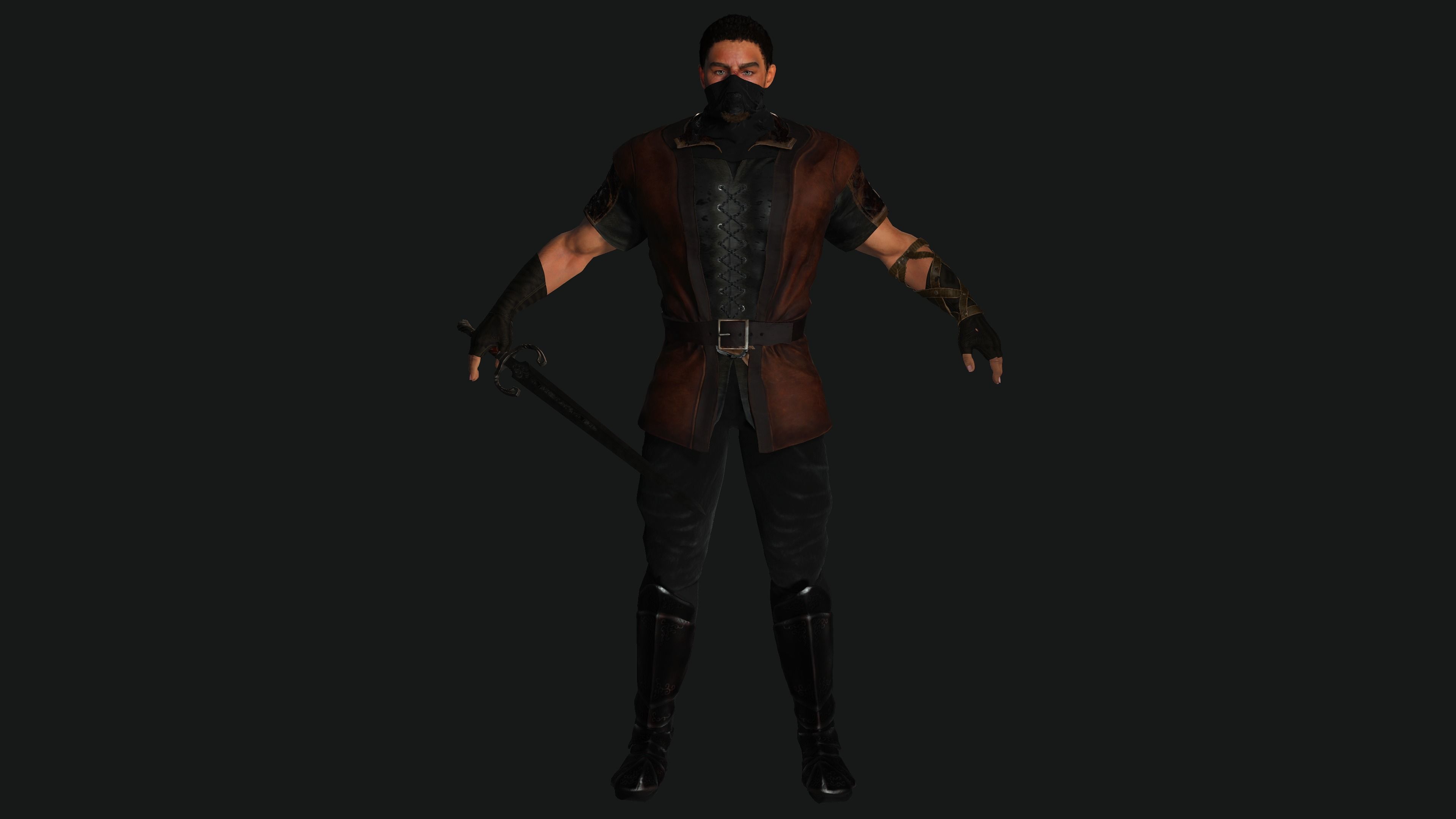 AAA 3D FANTASY MALE ASSASSIN CHARACTER-REALISTIC RIG GAME READY Low-poly 3D model_18