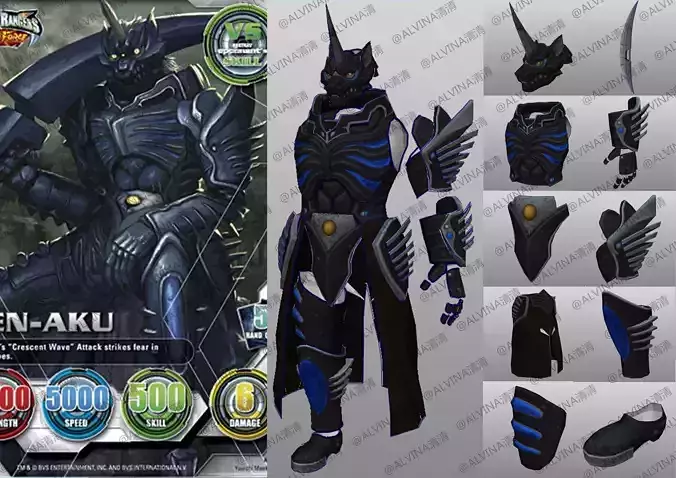 Power Ranger  Zen Aku Armor - Cosplay Pepakura Foam Full Low-poly 3D model
