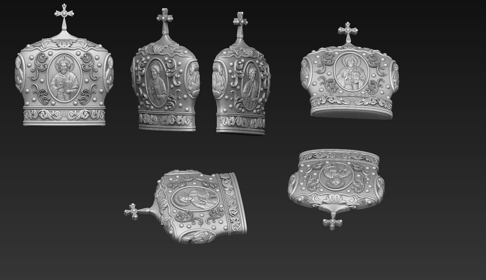 Crowne  orthodox Jesus 3D print model_3