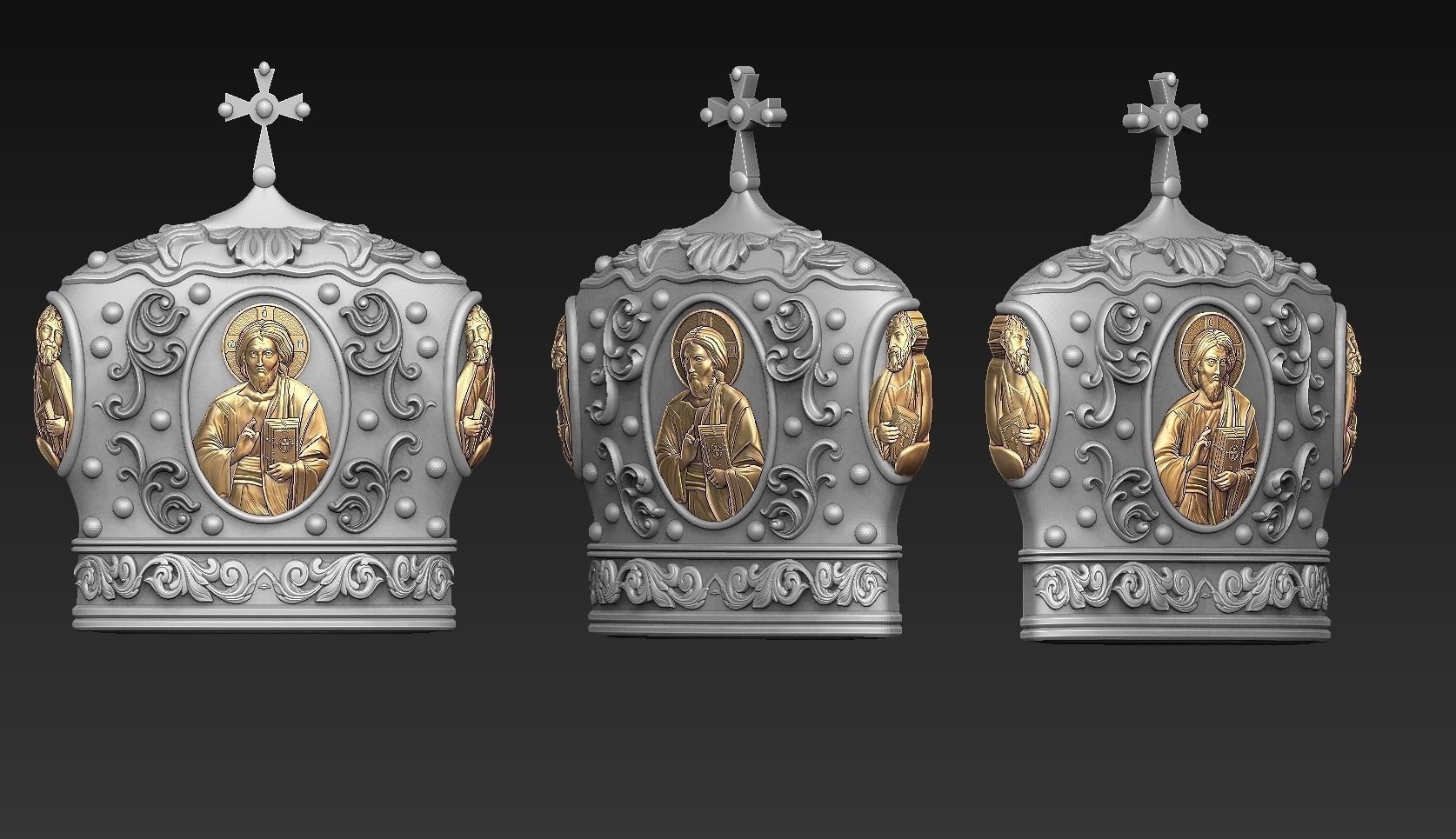 Crowne  orthodox Jesus 3D print model_4