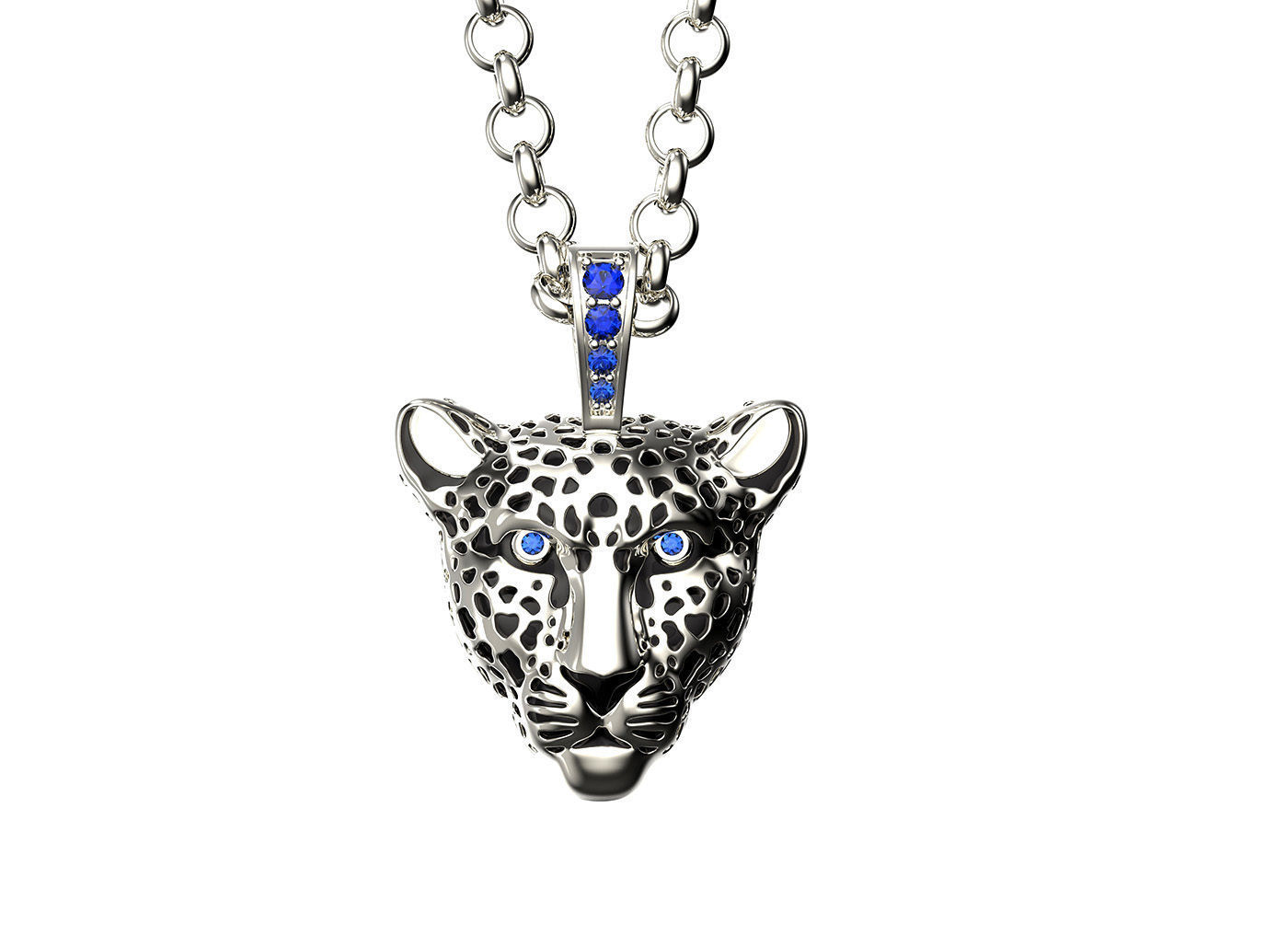 Jewelry Light Leopard Pendant with Enamel 0076 V3-1 3dm Stl Fbx 3D print model_14
