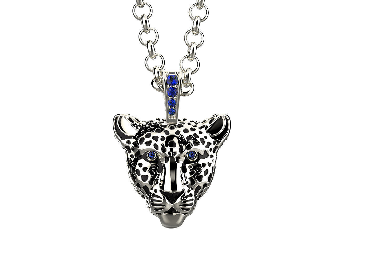 Jewelry Light Leopard Pendant with Enamel 0076 V3-1 3dm Stl Fbx 3D print model_12