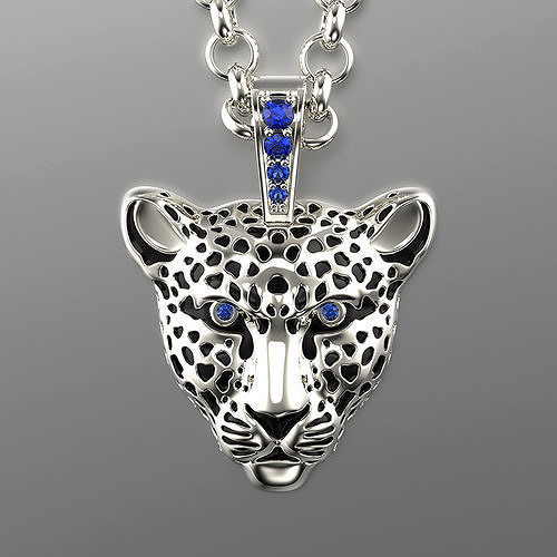 Jewelry Light Leopard Pendant with Enamel 0076 V3-1 3dm Stl Fbx 3D print model