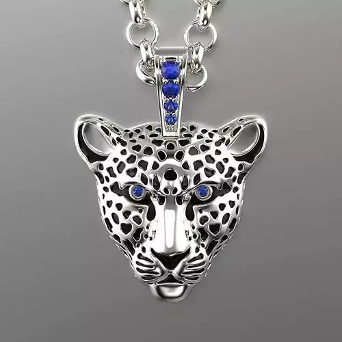 Jewelry Light Leopard Pendant with Enamel 0076 V3-1 3dm Stl Fbx 3D print model