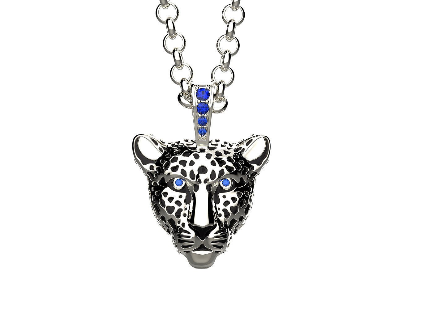 Jewelry Light Leopard Pendant with Enamel 0076 V3-1 3dm Stl Fbx 3D print model_13