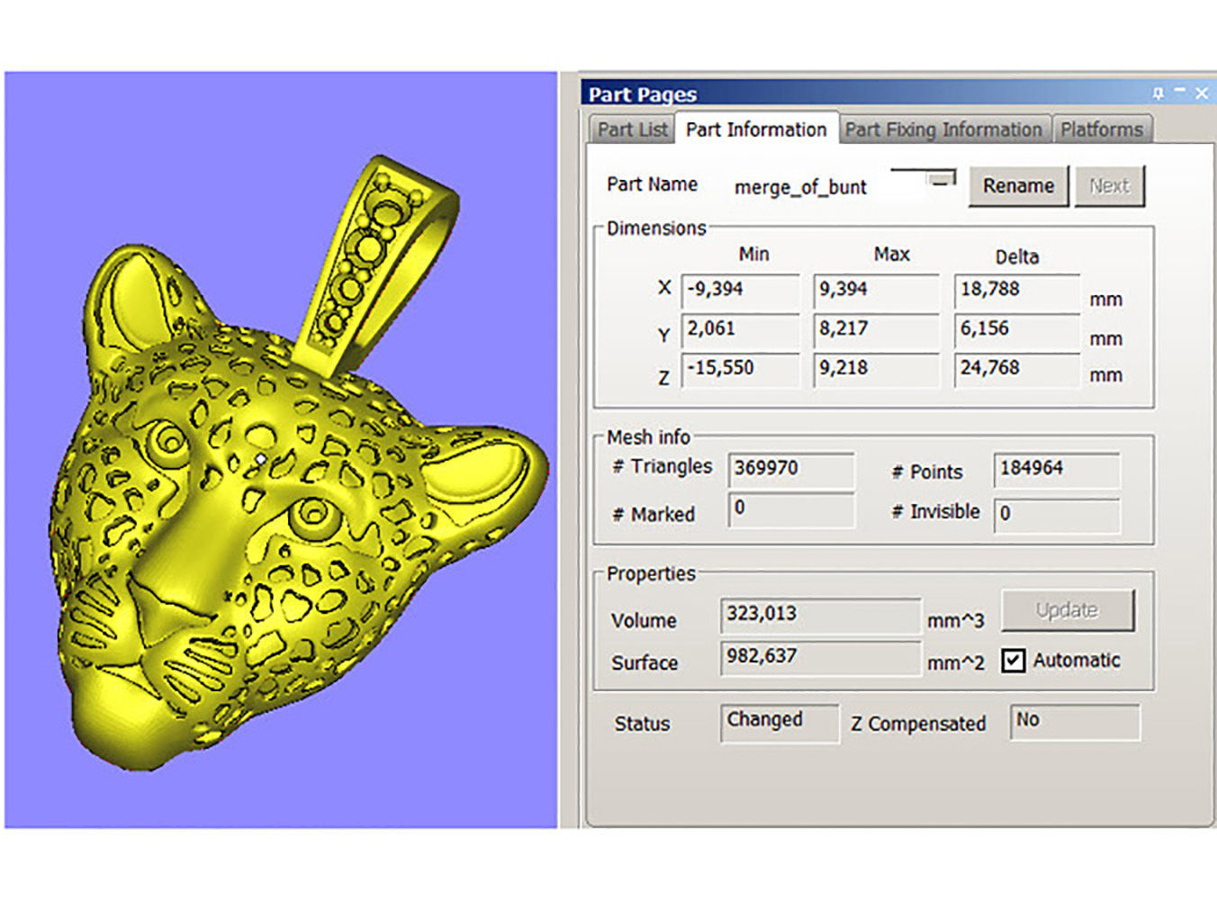Jewelry Light Leopard Pendant with Enamel 0076 V3-1 3dm Stl Fbx 3D print model_17