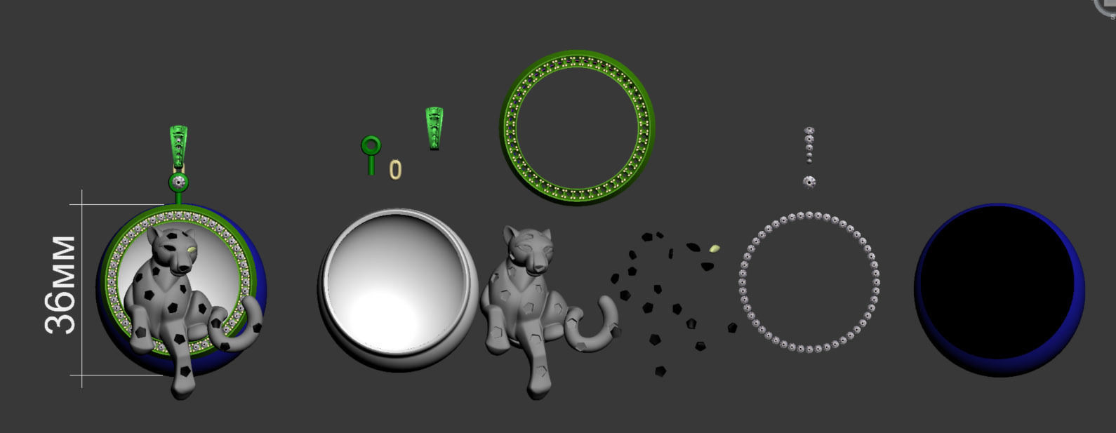 PANTHER pendant 3D print model_2