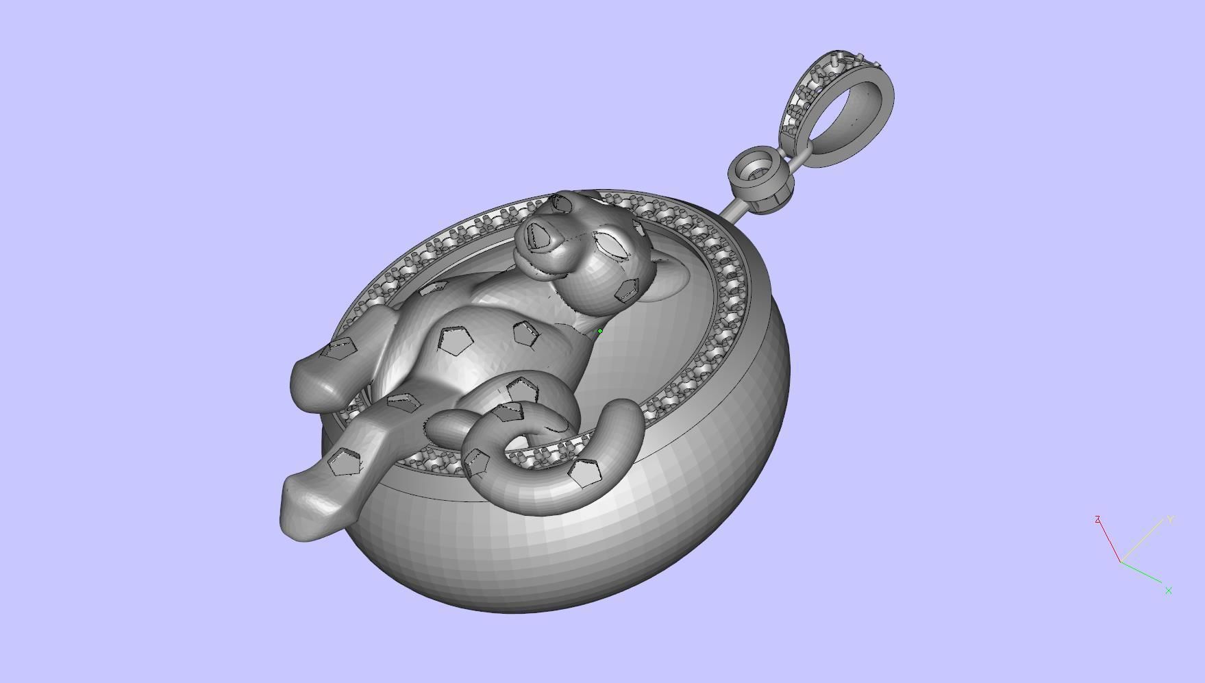 PANTHER pendant 3D print model_7