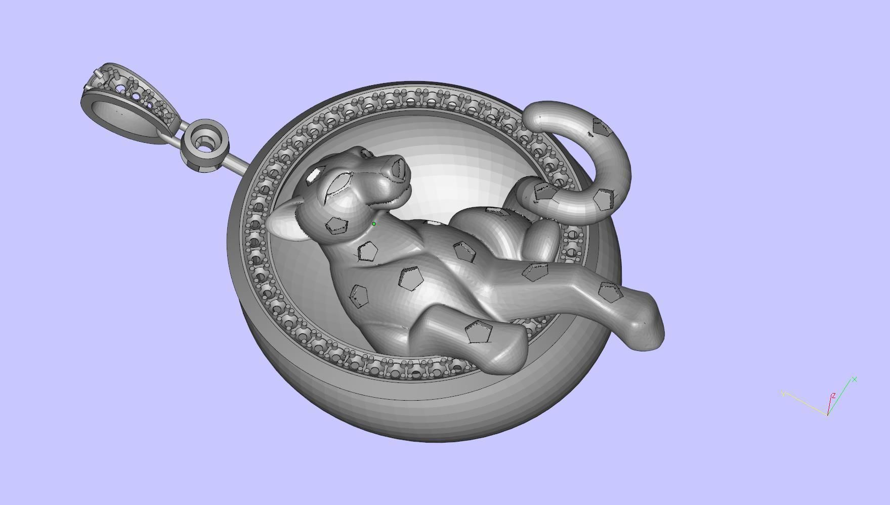 PANTHER pendant 3D print model_8