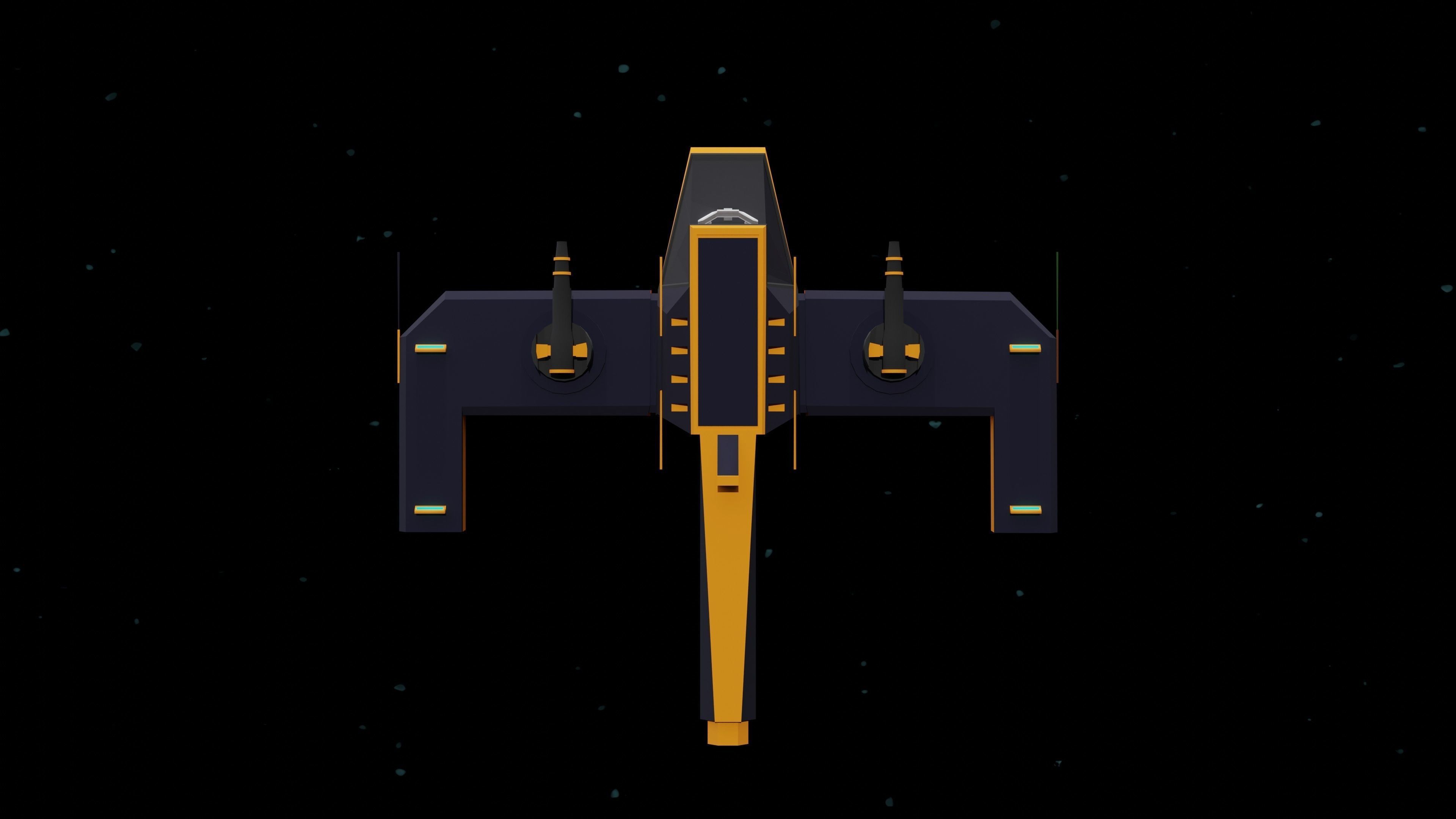6 Sci-Fi Low Poly Ships with 5 Different Color Variations Low-poly 3D model_44
