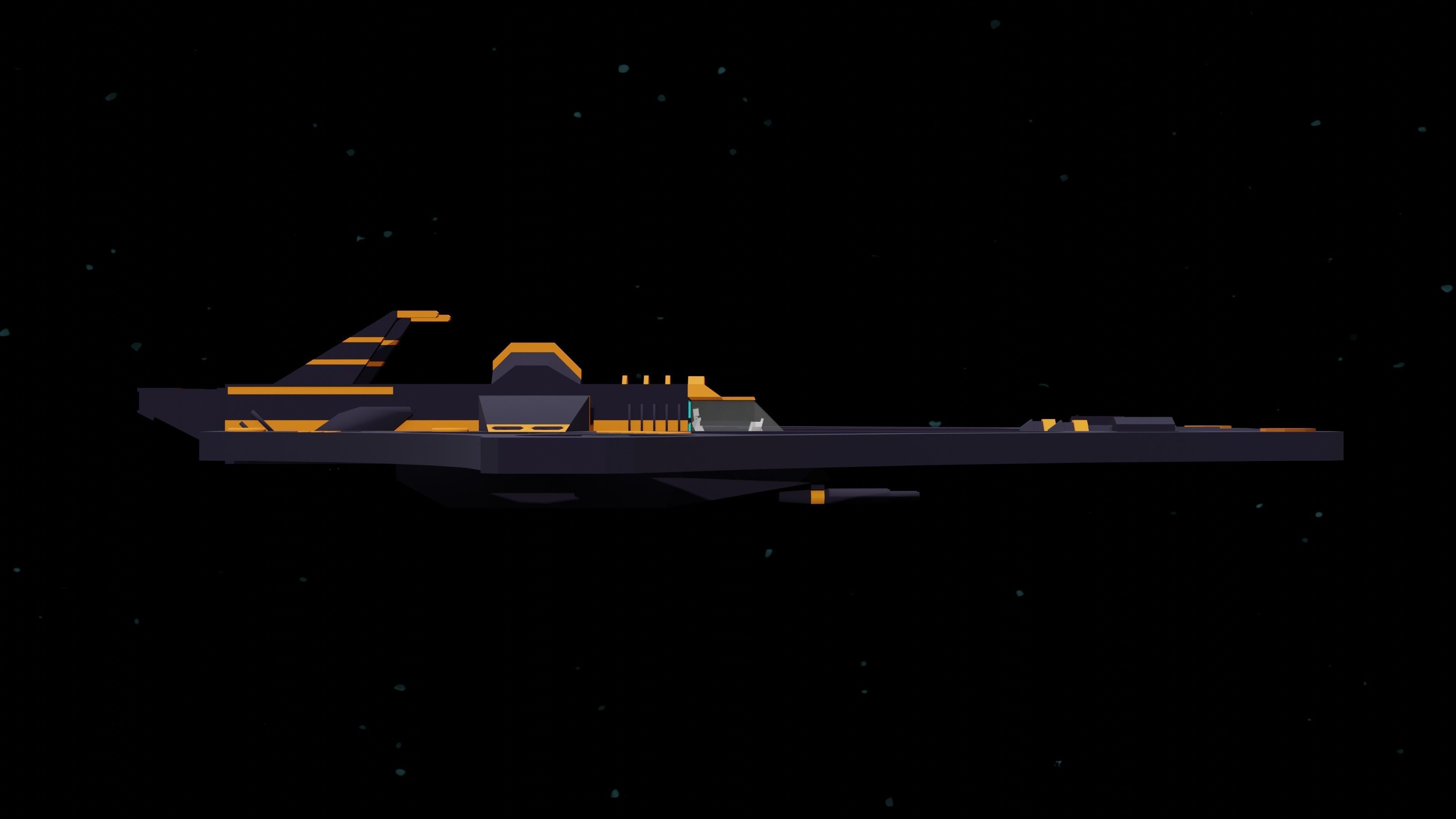 6 Sci-Fi Low Poly Ships with 5 Different Color Variations Low-poly 3D model_3
