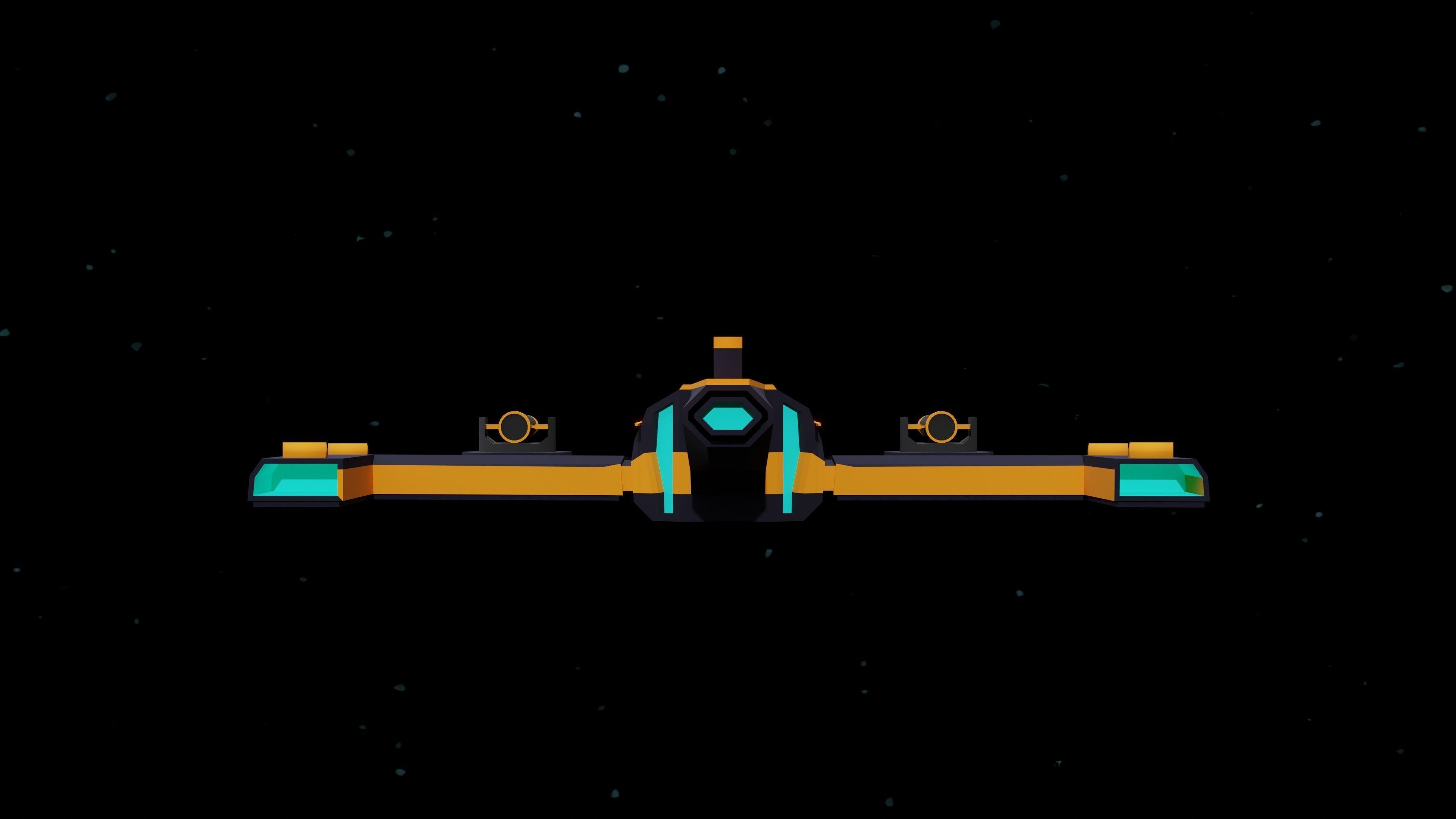 6 Sci-Fi Low Poly Ships with 5 Different Color Variations Low-poly 3D model_43