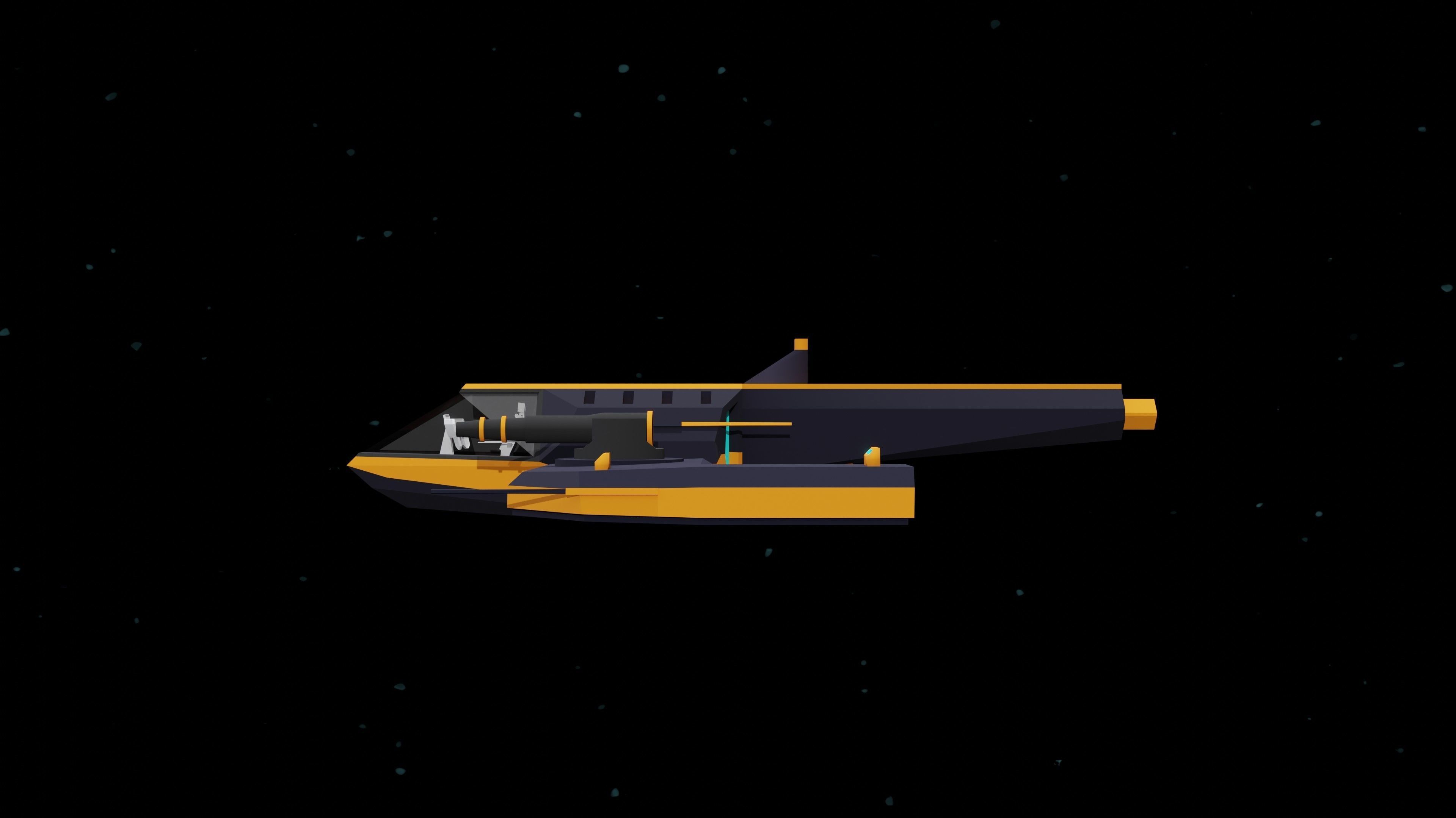 6 Sci-Fi Low Poly Ships with 5 Different Color Variations Low-poly 3D model_42