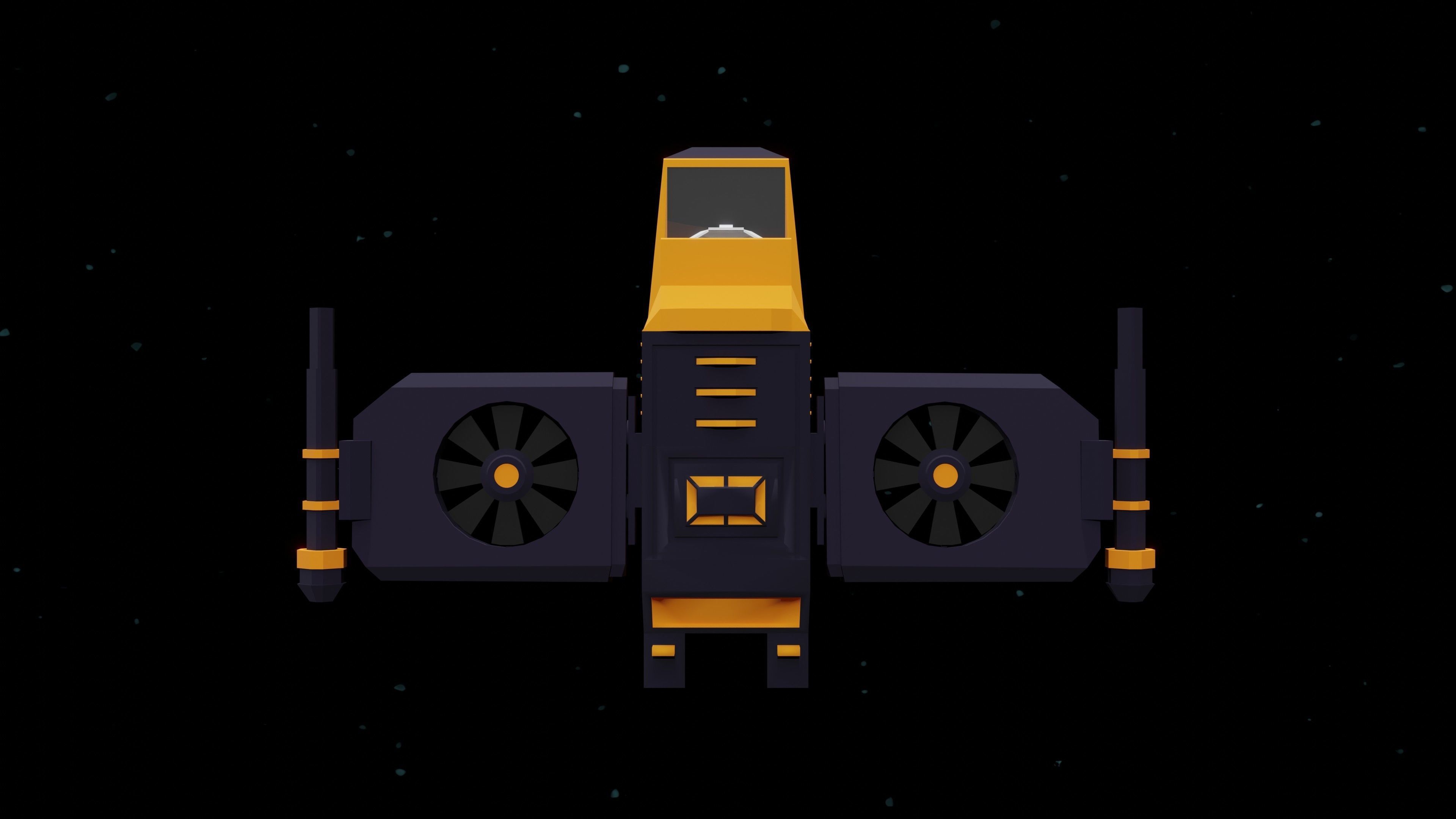 6 Sci-Fi Low Poly Ships with 5 Different Color Variations Low-poly 3D model_35